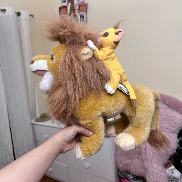 RARE VINTAGE MATTEL 1993 THE LION KING  MUFASA AND SON 14"‎ DISNEY PLUSH SIMBA - Picture 1 of 16